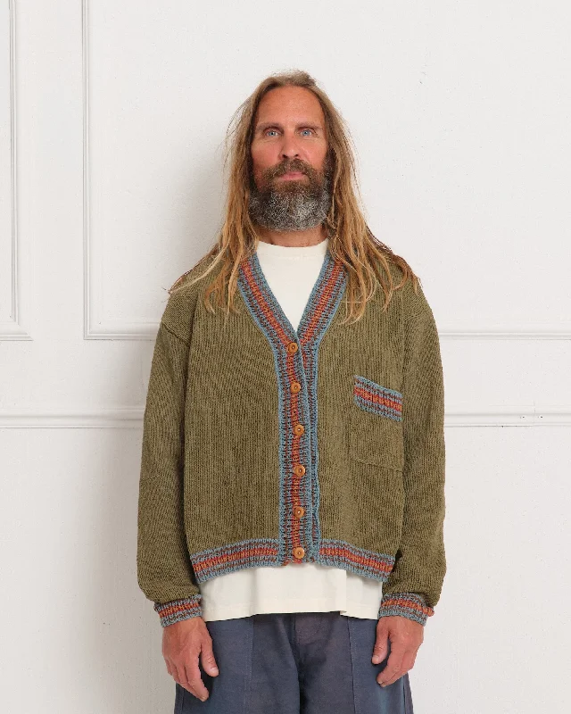 Bulb Knit Cardigan - Olive