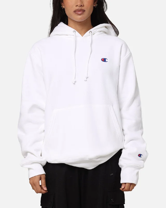 Champion Reverse Weave Small C Hoodie White