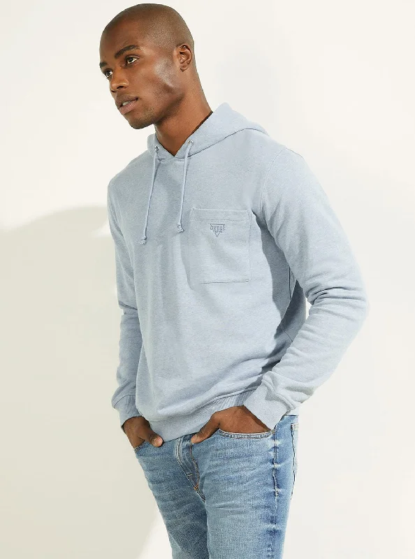 Eco Indigo Blue Almo Fleece Hoodie