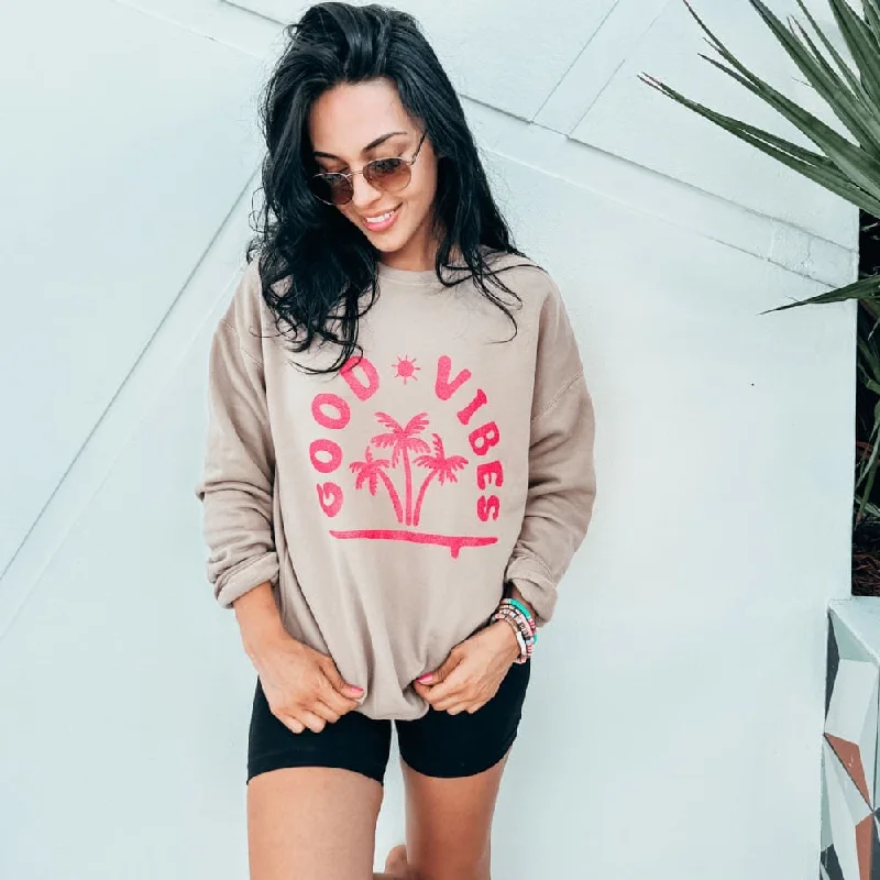 Good Vibes Sweatshirt - Tan