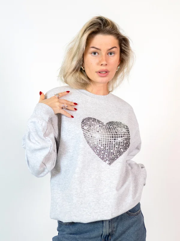 HEART DISCO (SORT) SWEATSHIRT  - GRÅ