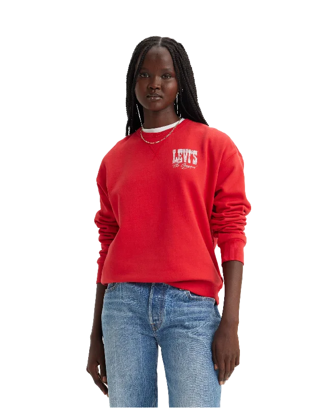 Graphic Signature Sweatshirt in Script Red