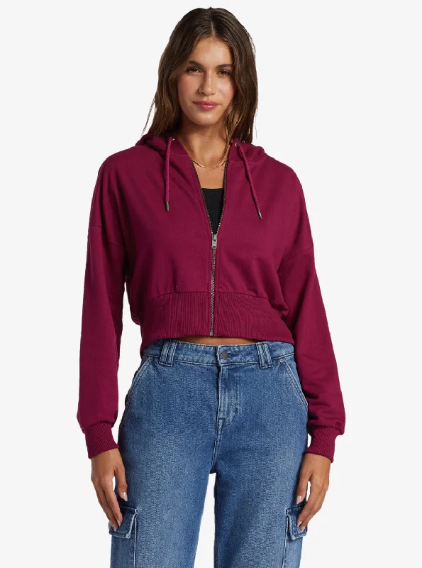 Roxy Shorebreak Zip Hooded Sweatshirt-Raspberry Radiance