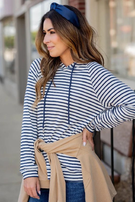 Striped Lightweight Game Day Hoodie