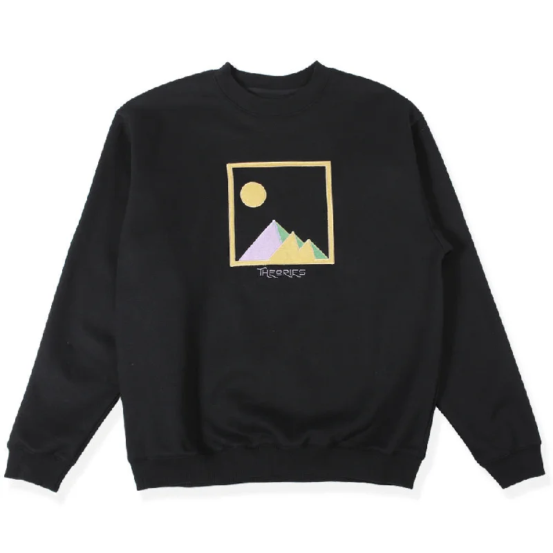 Theories Giza Applique Crewneck Black