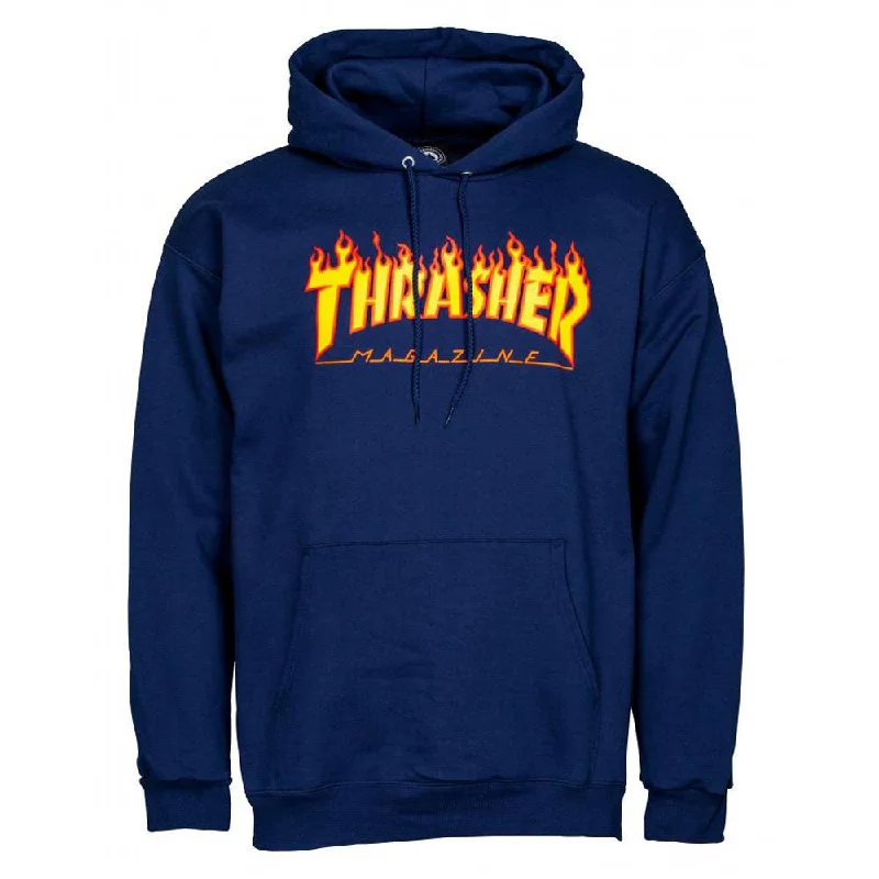 Thrasher Flame Logo Hoodie - Navy