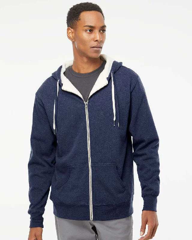 Unisex Heavyweight Sherpa Lined Heather Zip Hood