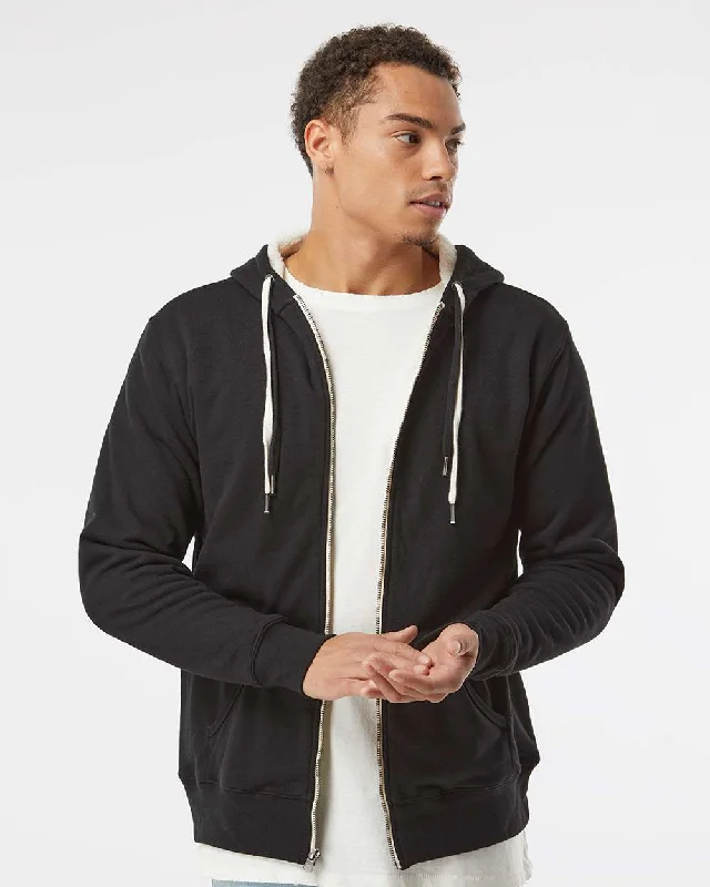 Unisex Heavyweight Sherpa Lined Heather Zip Hood