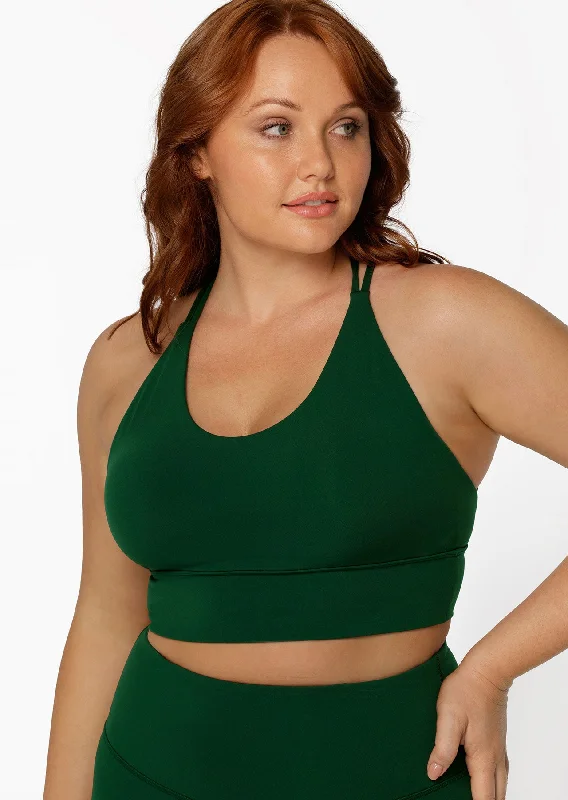 Lotus longline sports bra dark green