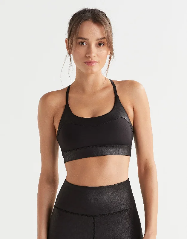 LIMIT High-Shine Sports Bra - Animal - Black