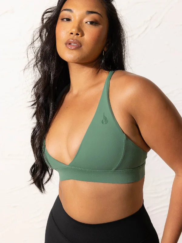 NKD Low Neck Sports Bra - Forest Green