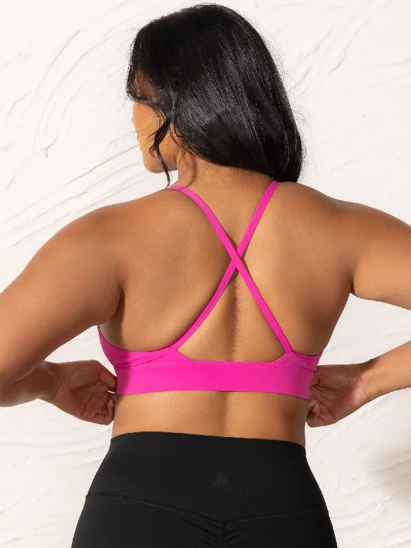 NKD Low Neck Sports Bra - Neon Pink