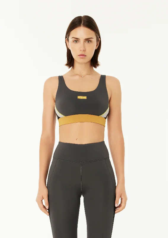 RIOCHET SPORTS BRA IN DARK SHADOW