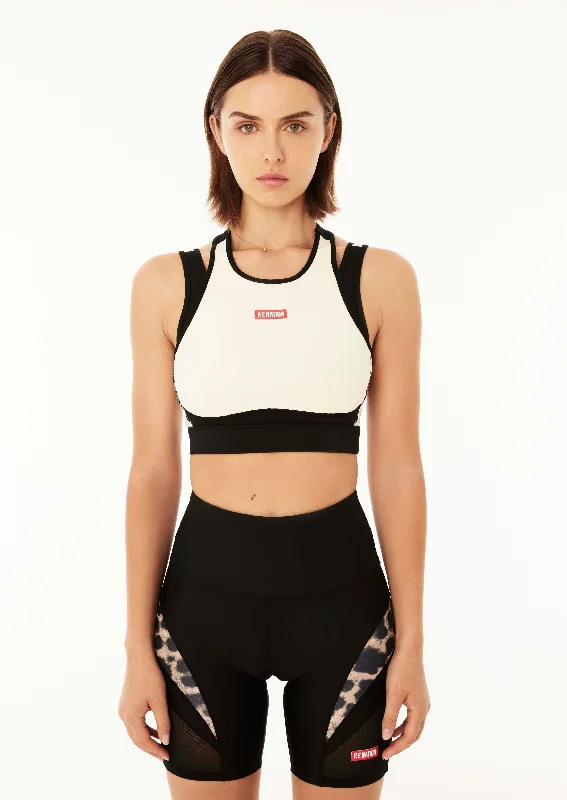 SILVERSTONE SPORTS BRA IN PEARLED IVORY