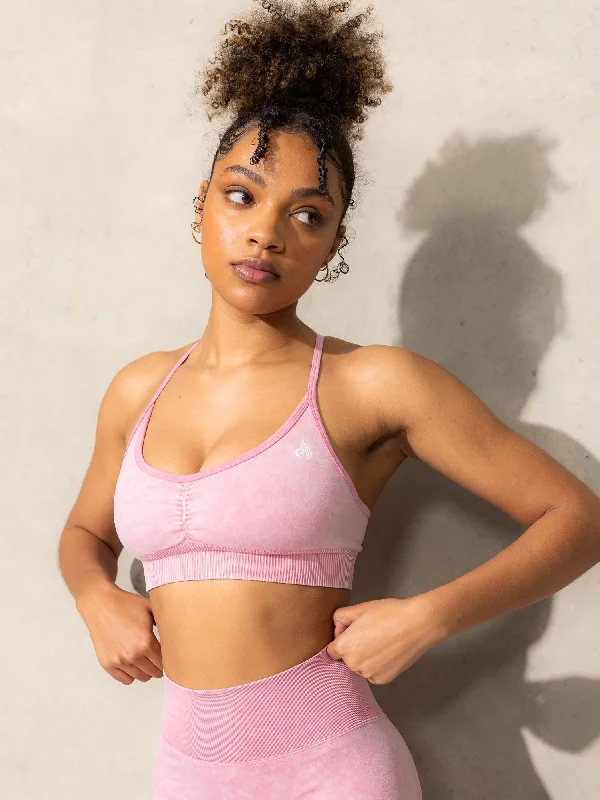 Stonewash Seamless Sports Bra - Pink Stonewash