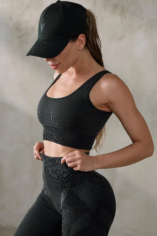 V_FADE SEAMLESS SPORTS BRA - Black Vintage