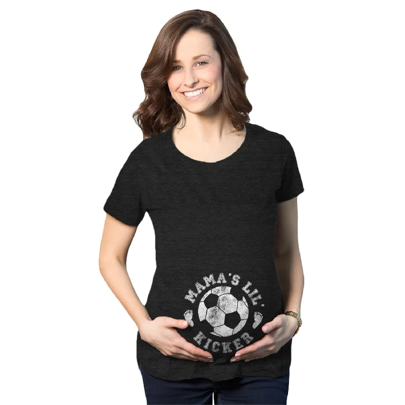 Mama's Little Kicker Soccer Maternity T Shirt