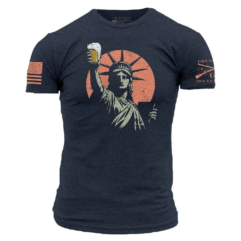 Toast To Freedom T-Shirt - Midnight Navy