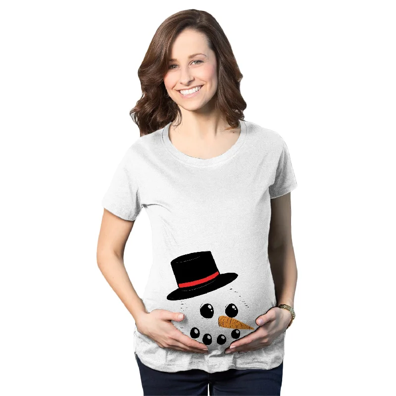 Snowman Face Maternity T Shirt