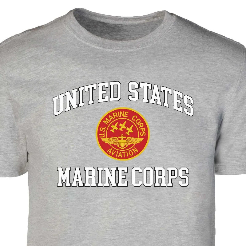 Red Marine Corps Aviation USMC Patch Graphic T-shirt