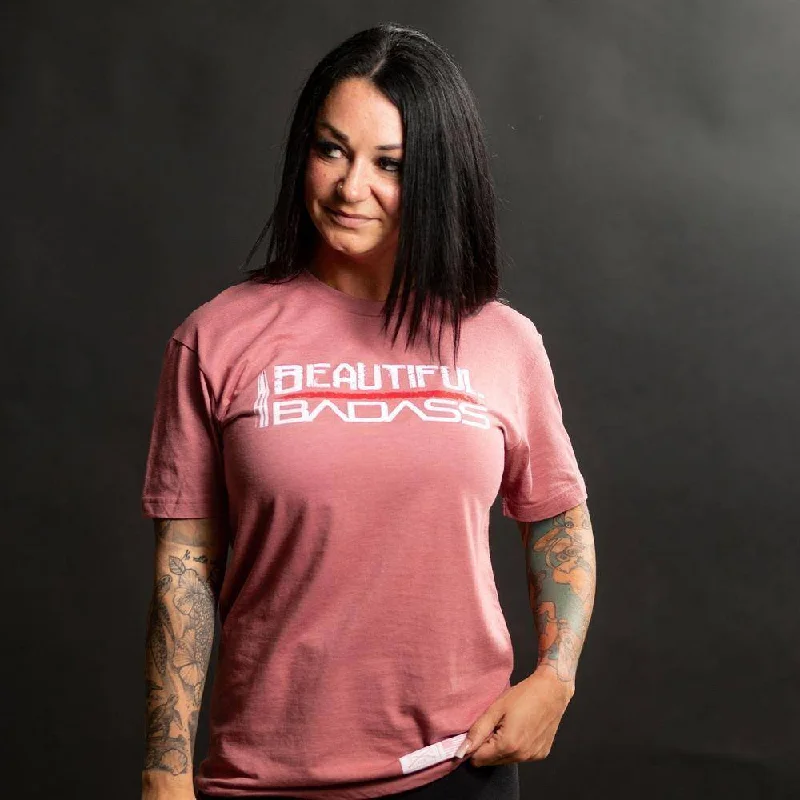 Women's Beautiful Badass Boyfriend Fit T-Shirt - Heather Mauve