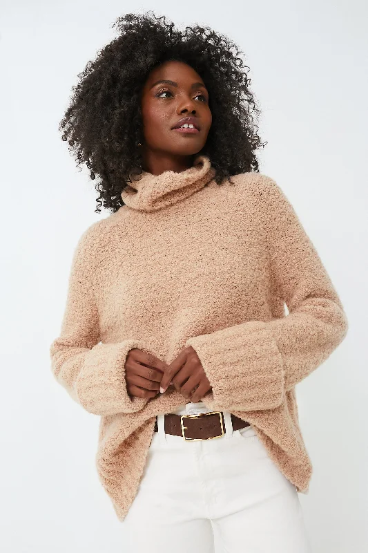 Camel Boucle Theo Turtleneck