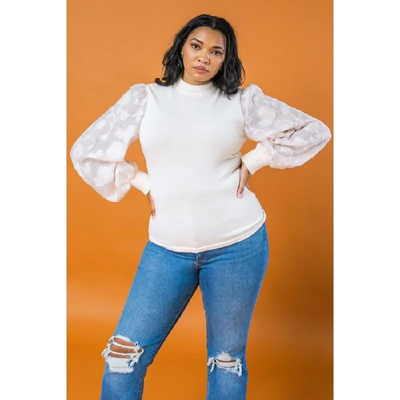 Royal Curves Rose Vanilla Sweater Top