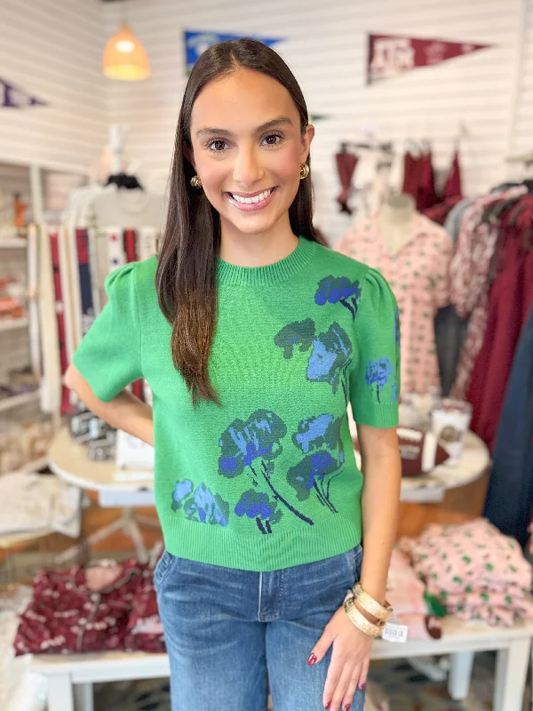 The Kersey Green Floral Sweater