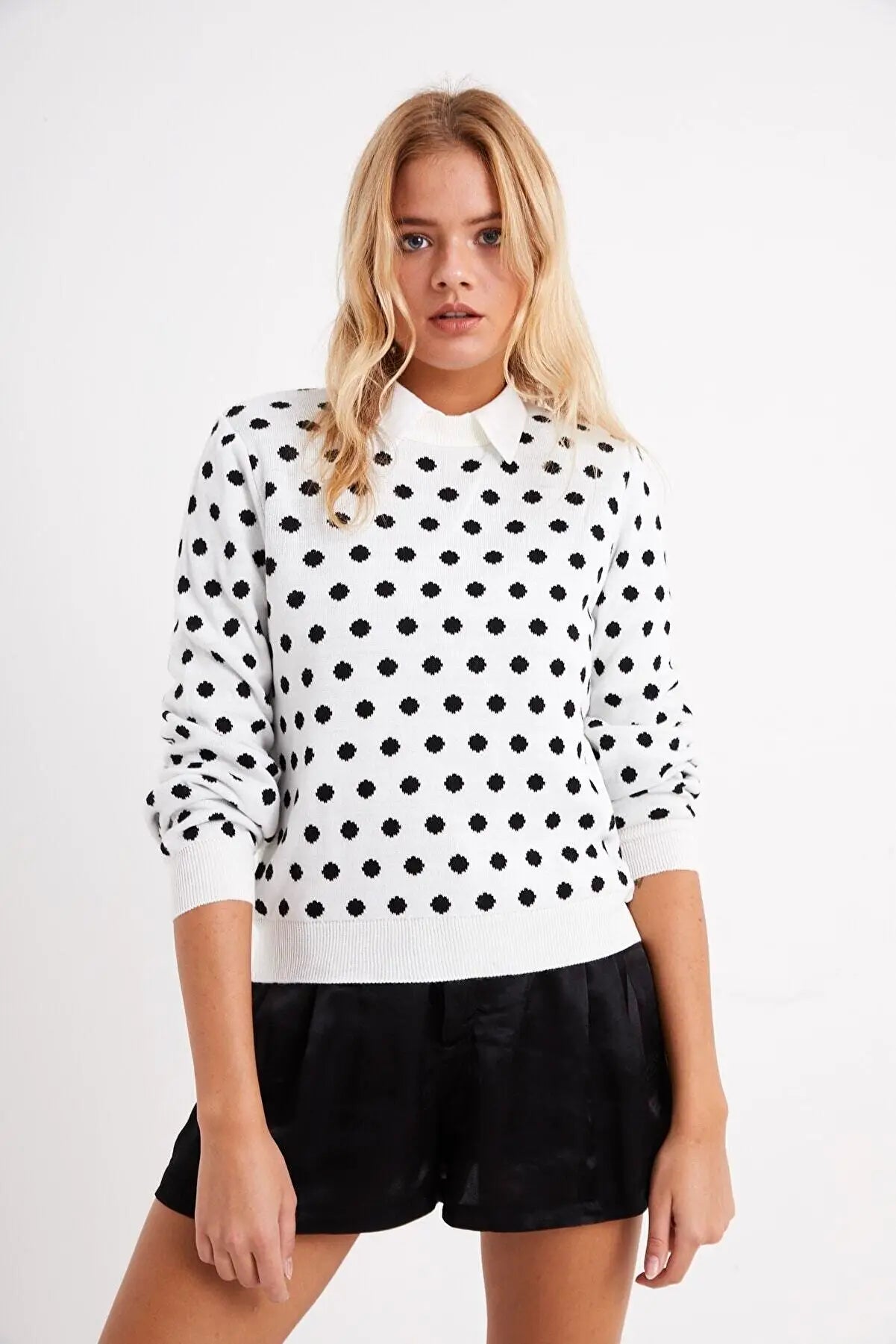 White Polka Dot Sweater